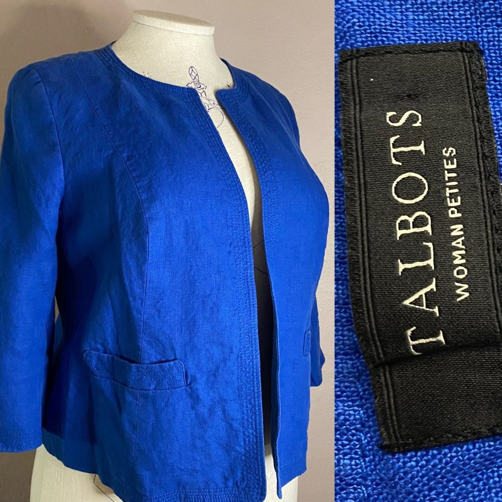 TALBOTS linen lightweight jacket summer layer 16WP